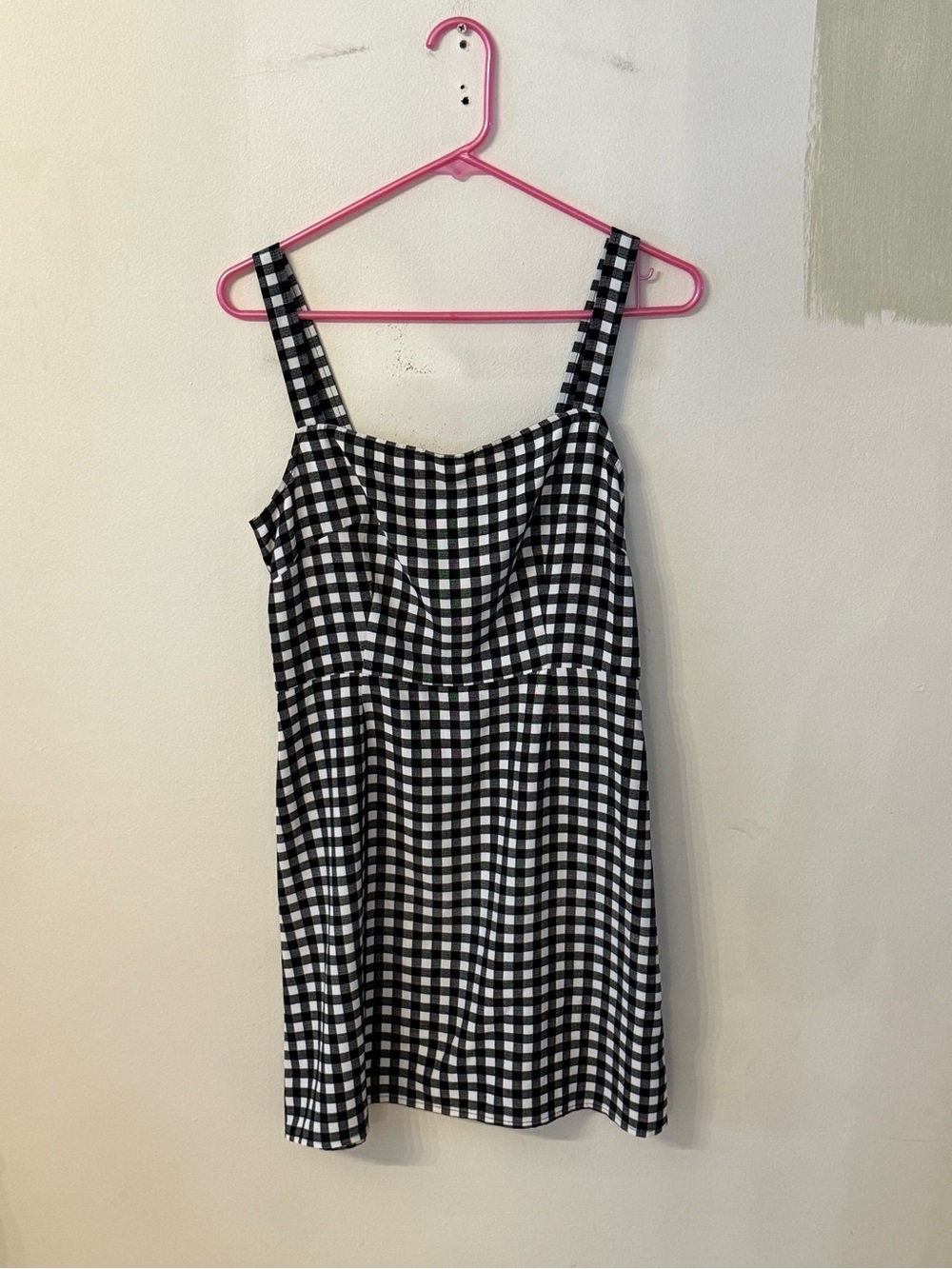 Black & White Gingham Sundress - Classic Square Neck